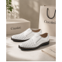 Pantofi barbati casual de vara cu perforatii - Corsa Piele Naturala Alb GKR506A